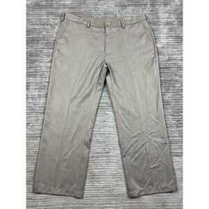 Haggar Pants Mens 40x32 Beige Straight‎ Fit Performance Slacks Polyester
